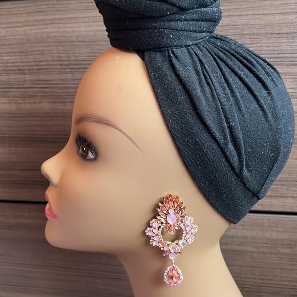 Rhinestone Drop Earrings - Picture 6 of 6